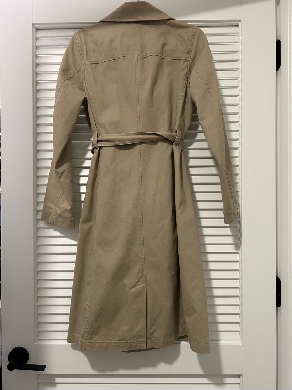 GAP Tan Double-Breasted Trench Coat with Belt - Picture 2 of 3